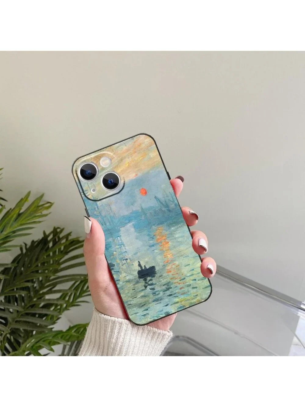 Aesthetic Monet Sunrise Art iPhone 13 Mini Case | Slim Shockproof Bumper Cover